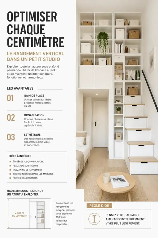 Optimisation de la verticalité pour un aménagement petit studio