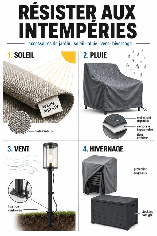 Accessoires jardin résistants aux intempéries pour l’extérieur