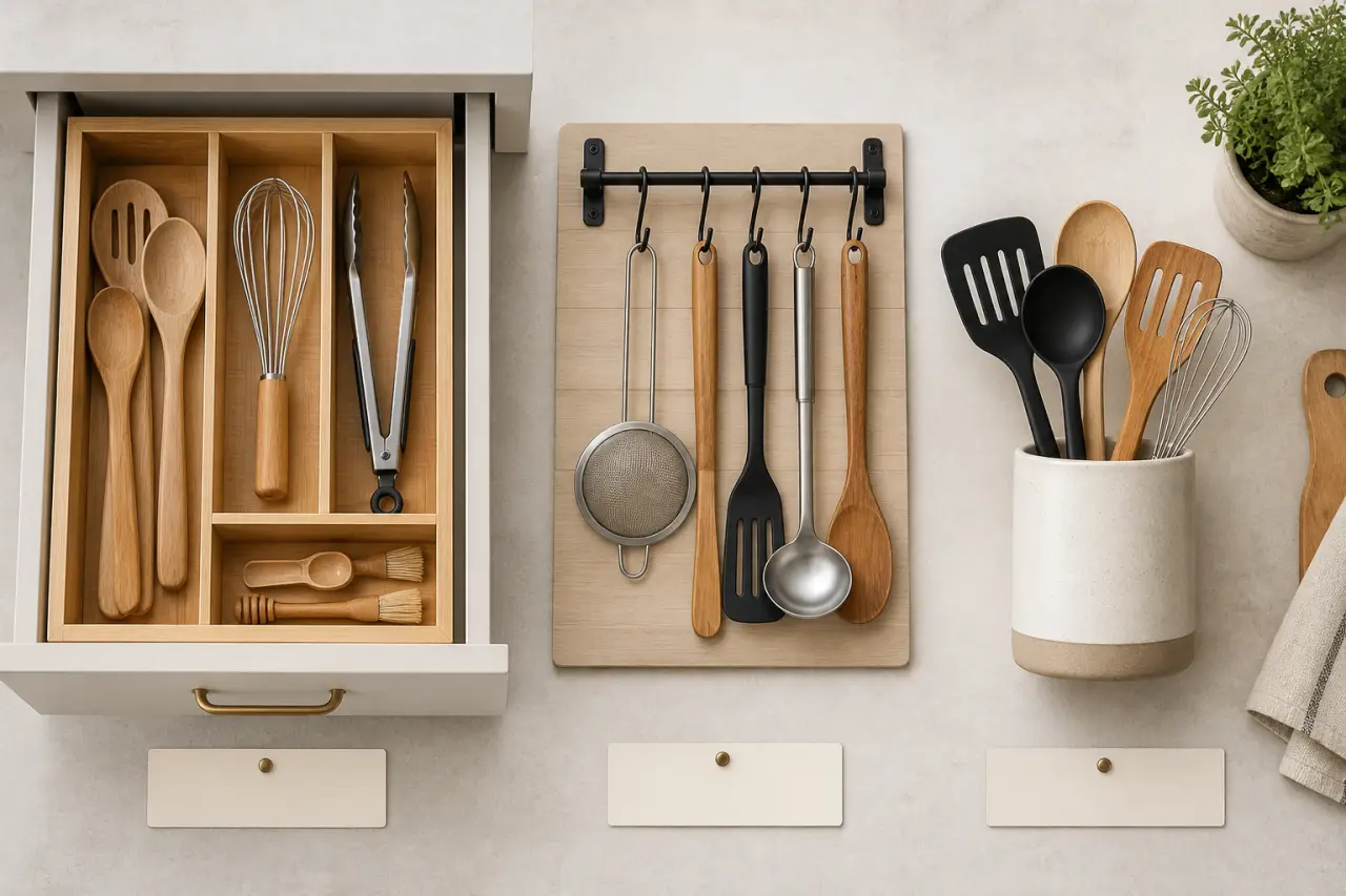 Tiroir, mur ou plan de travail : quel range ustensiles cuisine choisir sans perdre de place ?