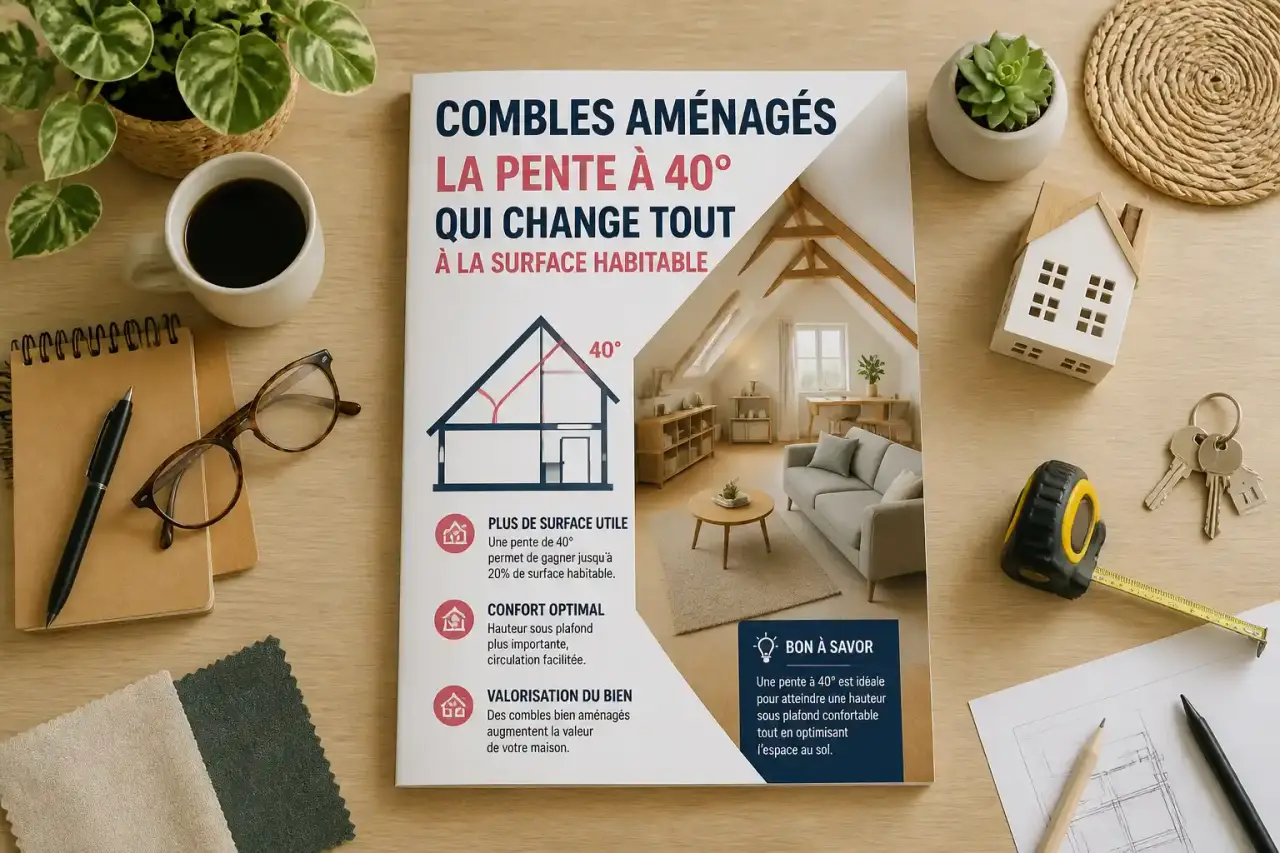 Combles aménagés : la pente à 40° qui change tout à la surface habitable