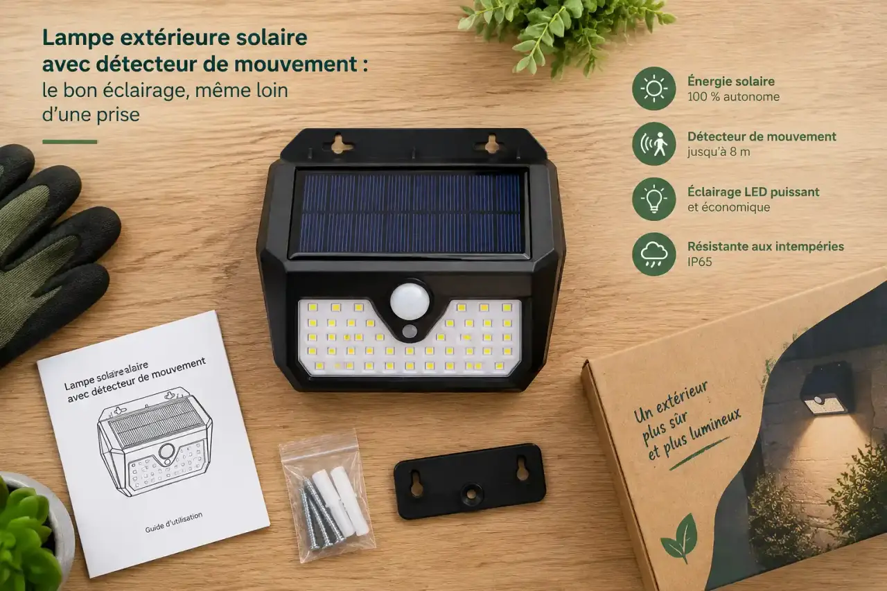 Lampe extérieure solaire avec détecteur de mouvement : le bon éclairage, même loin d’une prise