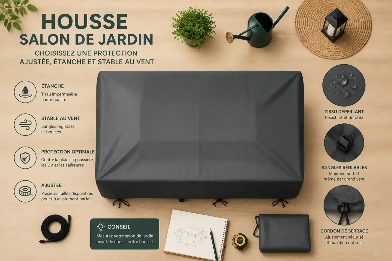 Housse salon de jardin : choisissez une protection ajustée, étanche et stable au vent